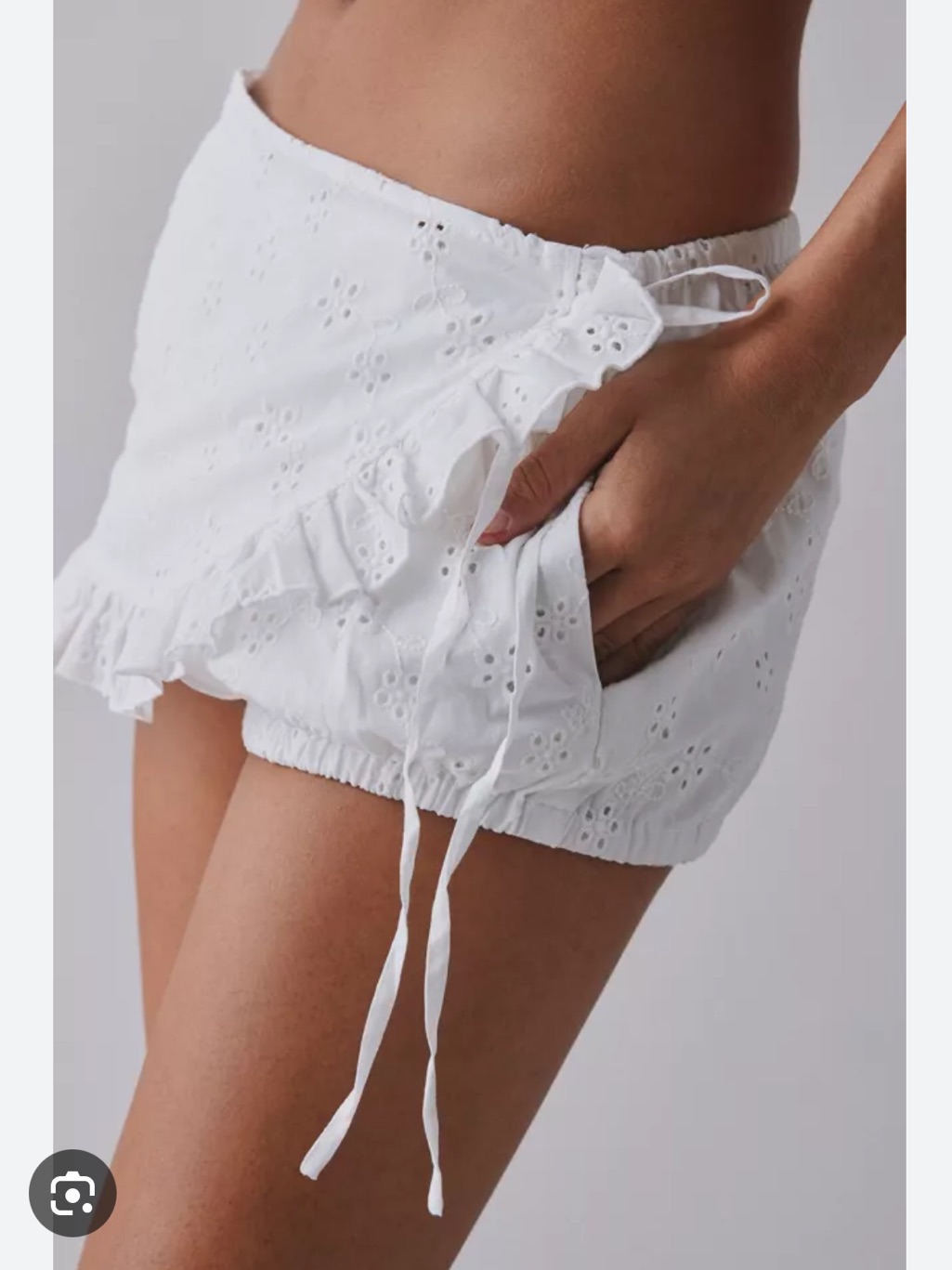 Frankie's Bikinis White Eyelet Wrap Mini Skort